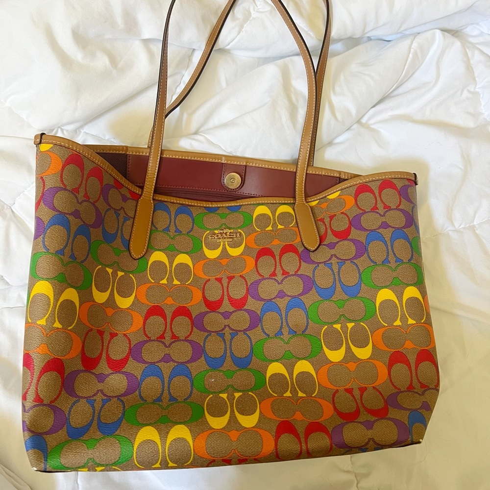 Authentic Coach PRIDE collection large tote bag